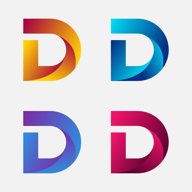 Letter D Verloop Logo Set.