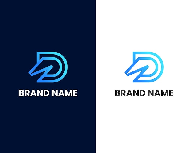 letter d and w mark modern logo design template