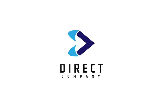 Vector letter d with direction delivery logo design template