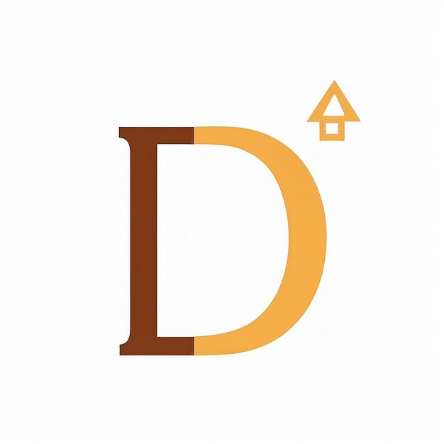 Lettera d con disegno del logo della porta