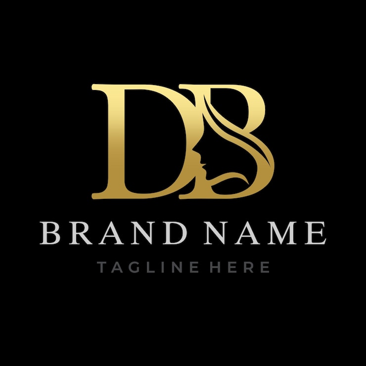 Vector letter db beauty face initial logo design