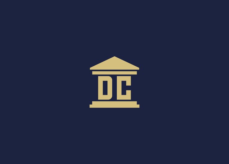 Vector letter dc with law logo icon design vector design template inspiration