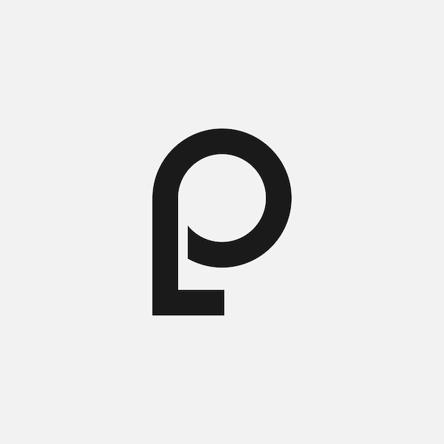 벡터 편지 디자인 pl 또는 lp 크리에이티브 모노그램 로고
