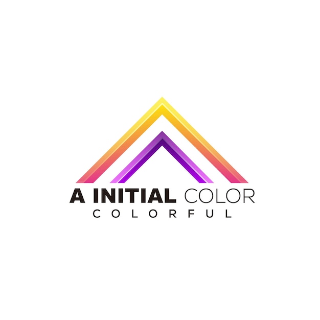 Letter a design with roof logo template gradient