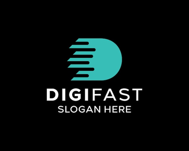 Letter DIGIFAST Simple Monogram Logo