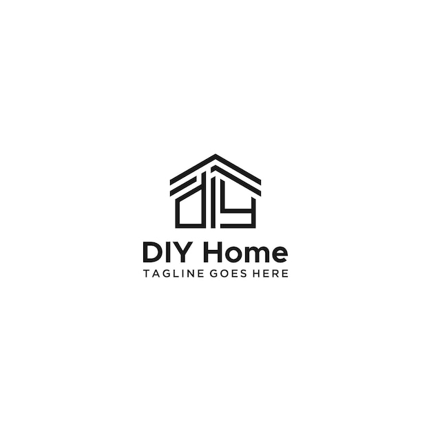 レター diy ホーム クリエイティブ ロゴ デザイン プレミアムベクター