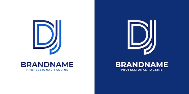 Letter DJ Line Monogram Logo suitable for any business with DJ or JD initials