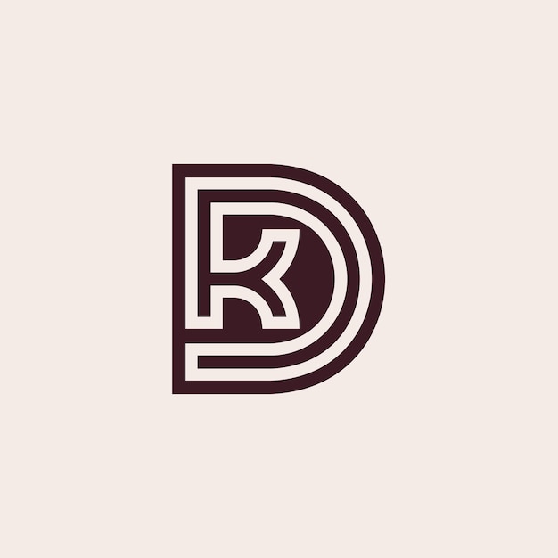 Letter DK or KD logo