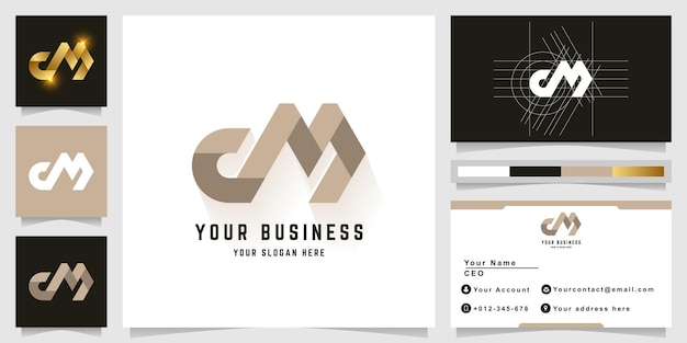 Letter dM or dNM monogram logo with business card design