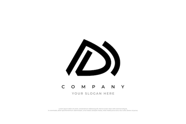 Vettore lettera dm monogramma logo design