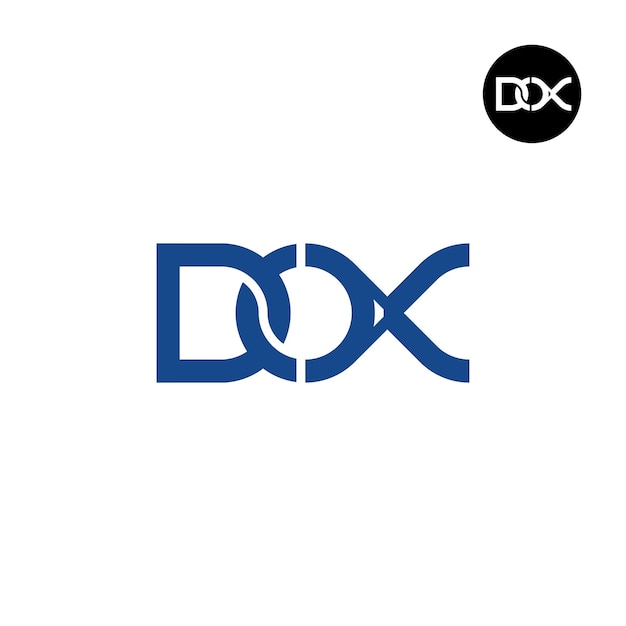 편지 Dox 모노그램 로고 디자인