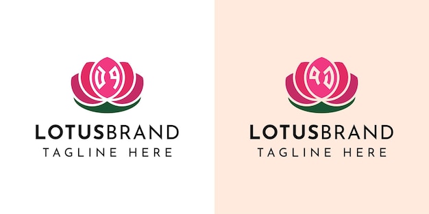 Letter DQ and QD Lotus Logo Set suitable for business related to lotus flowers with DQ or QD initials