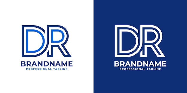 Letter DR Line Monogram Logo geschikt voor elk bedrijf met DR- of RD-initialen