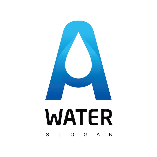 Letter a drop water logo template