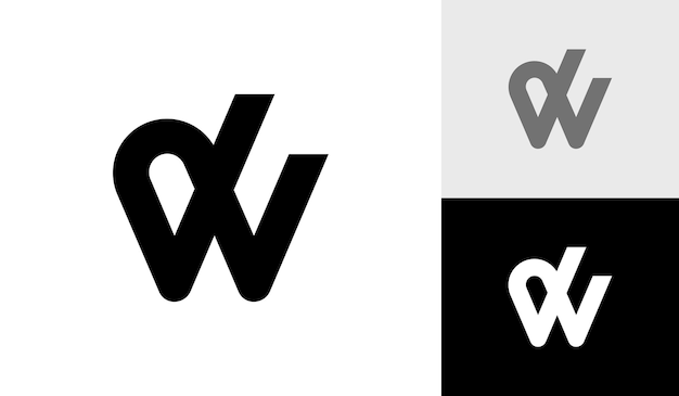 Letter DW initial monogram logo design vector