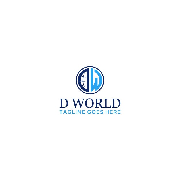 창의적인 세계 로고 디자인의 문자 DW