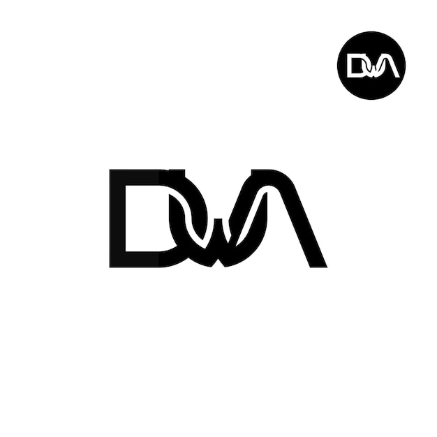 Дизайн логотипа с монограммой буквы DWA