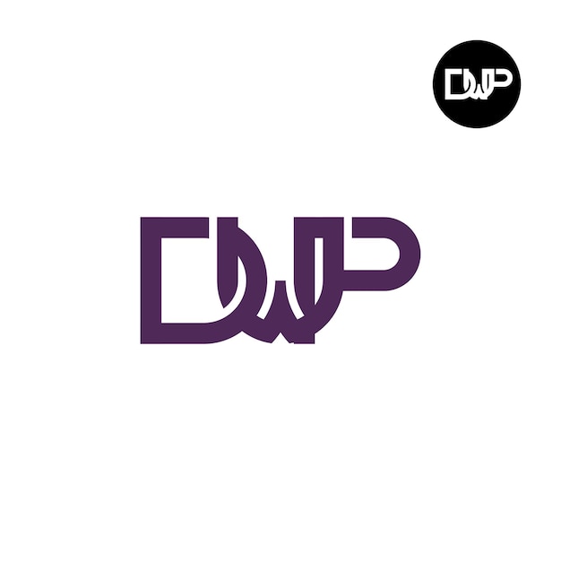 편지 DWP 모노그램 로고 디자인