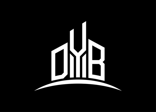 Letter DYB gebouw vector monogram logo ontwerp sjabloon Building Shape DYB logo