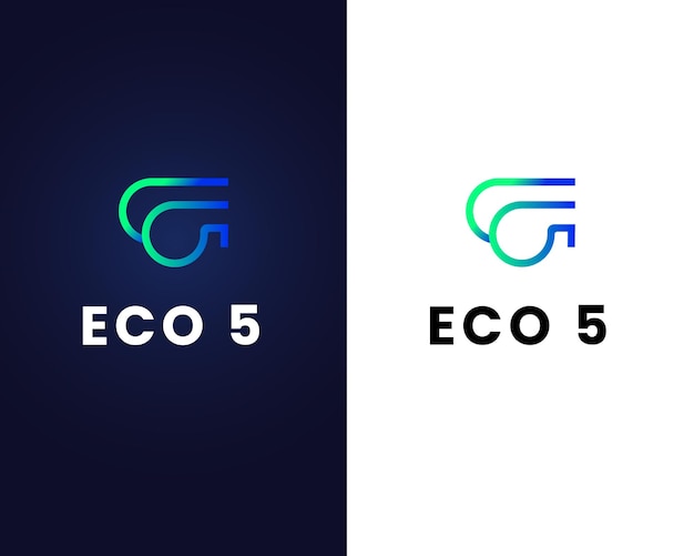 letter e and 5 logo design template