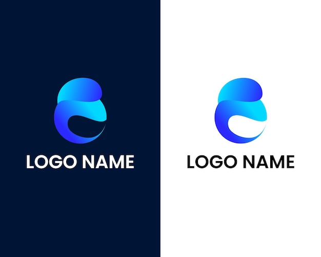 letter e and c modern logo design template