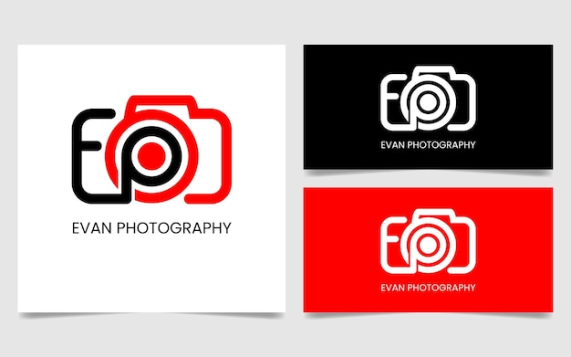 Letter E and Camera in one logo for photography company