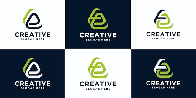 Буква e креативный минималистский шаблон дизайна графический символ алфавита для бизнес-идентичности