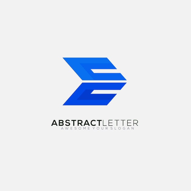 Letter e design icon gradient color symbol