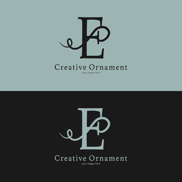 Letter E in Elegant Botanic Design