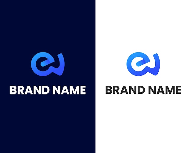 letter e en w modern logo ontwerpsjabloon