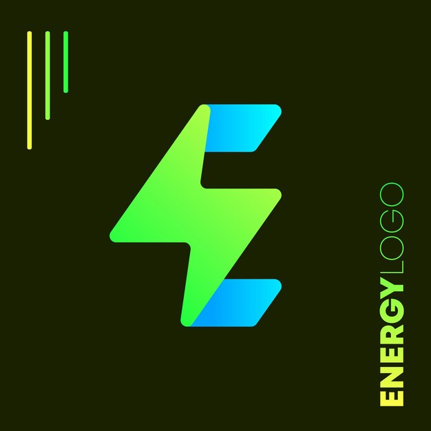 Vector letter e energie bout logo ontwerp pictogrammalplaatje