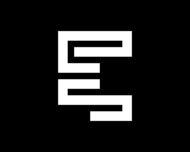 Vector letter e or es se initials monogram modern simple minimal geometric minimalist vector logo design