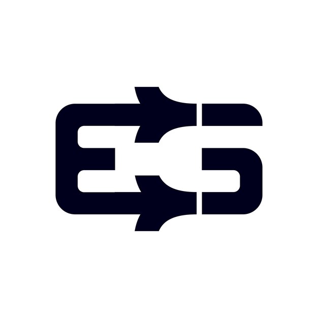 Vector letter e g arrow logo