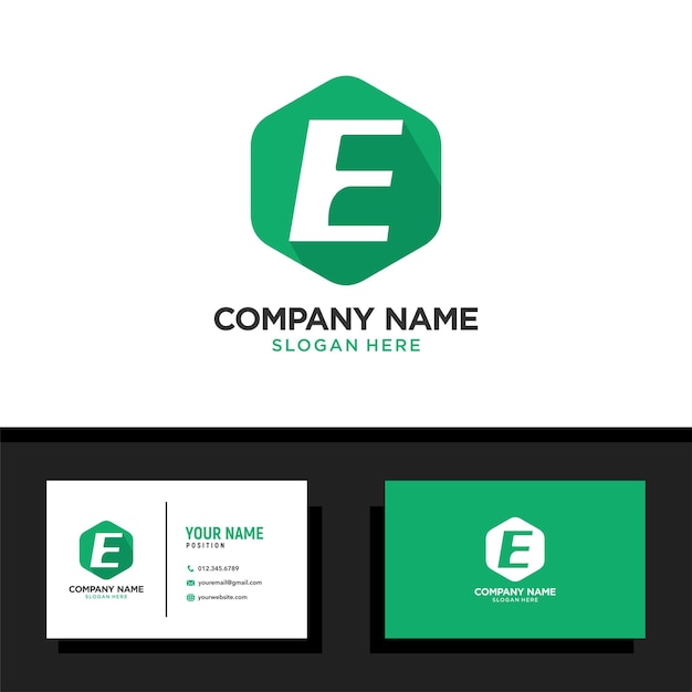 Lettera e esagono logo design template ispirazione vector illustration