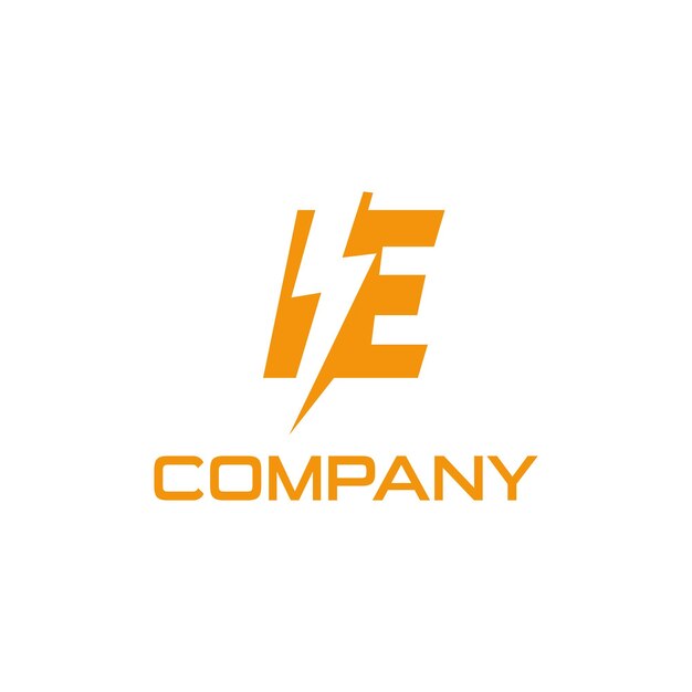 Vector letter e incorporated with lightning monogram initial logo design