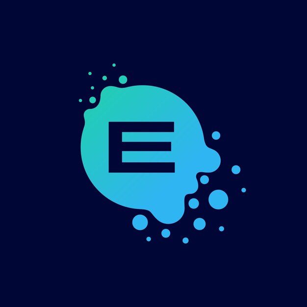 Letter e initial liquid bubble modern logo template