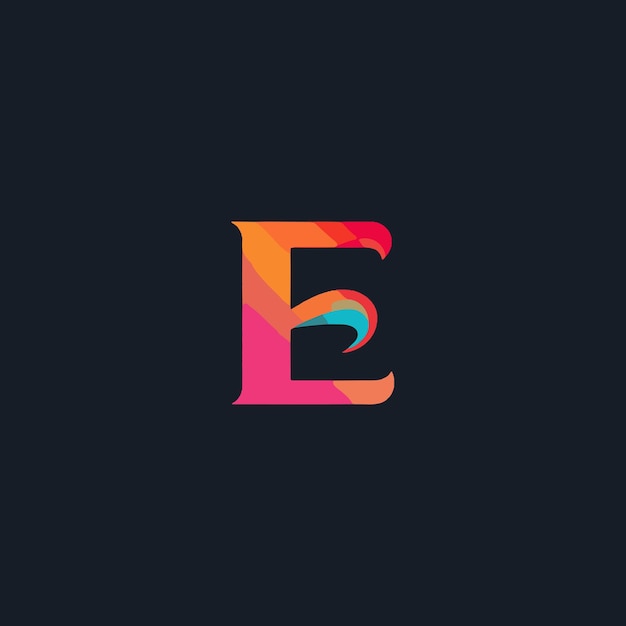 Vector a letter e is written in a flat style.