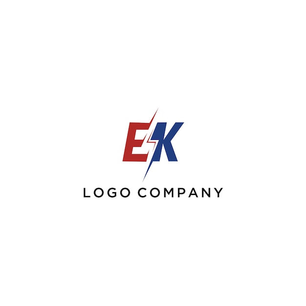 letter E K with the lightning logo Idea logo design inspiration