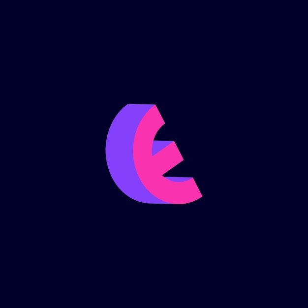 Letter E Logo alfabet 3d logo ontwerp