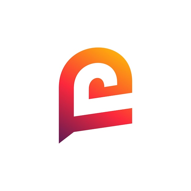 創造的なコンセプトを持つ文字 E ロゴ デザイン要素ベクトル