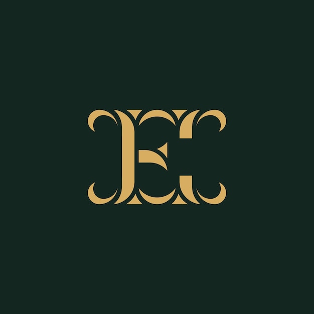 letter e logo design with luxury style