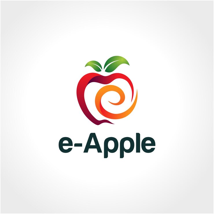 Vector letter e logo in fresh juice splash with green leaves. vector elements for natural application, ecol