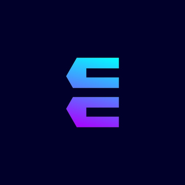 文字Eのロゴアイコンデザインのテンプレート要素