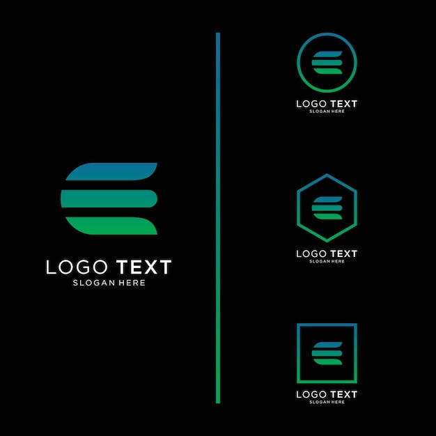 Letter e logo icon design template elements