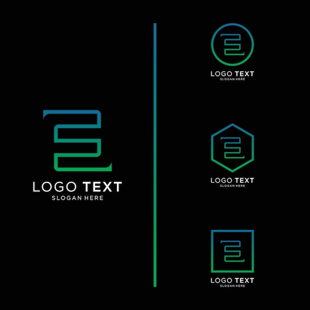 Letter e logo icon design template elements