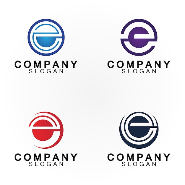 Шаблон дизайна иконки логотипа буквы E