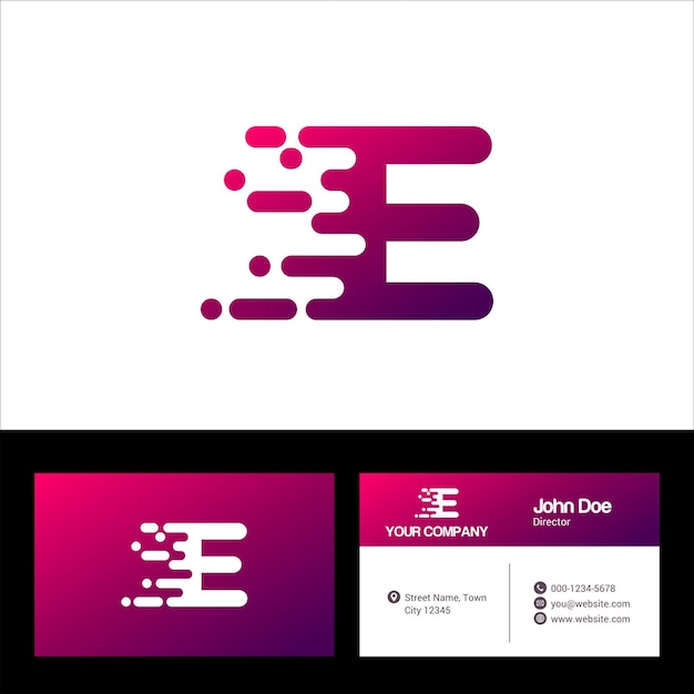 Vector letter e logo template, business card vector template illustration design