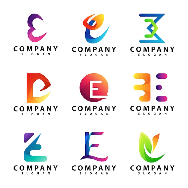 Letter E Logo template set