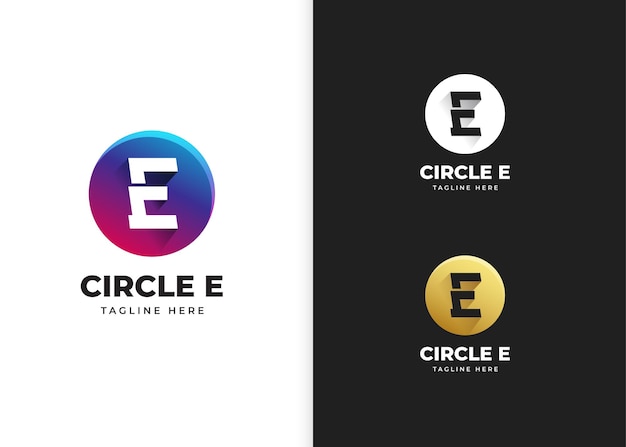 Letter e logo vector illustration with circle shape design