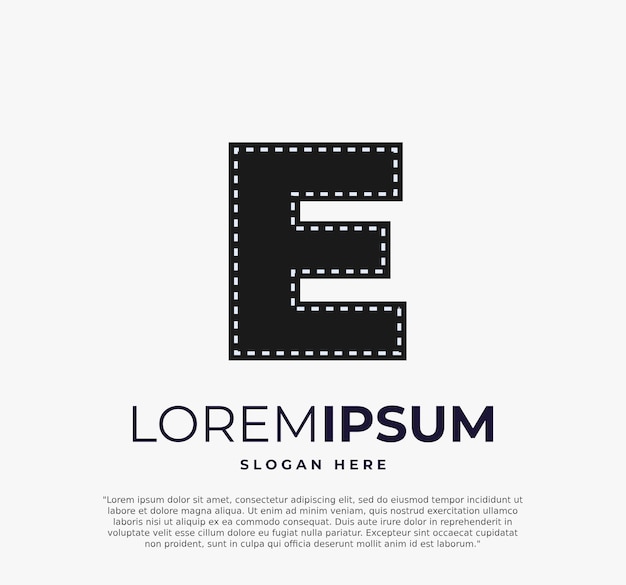 Letter E-logo voor stripfilm vectorillustratie en witte achtergrond